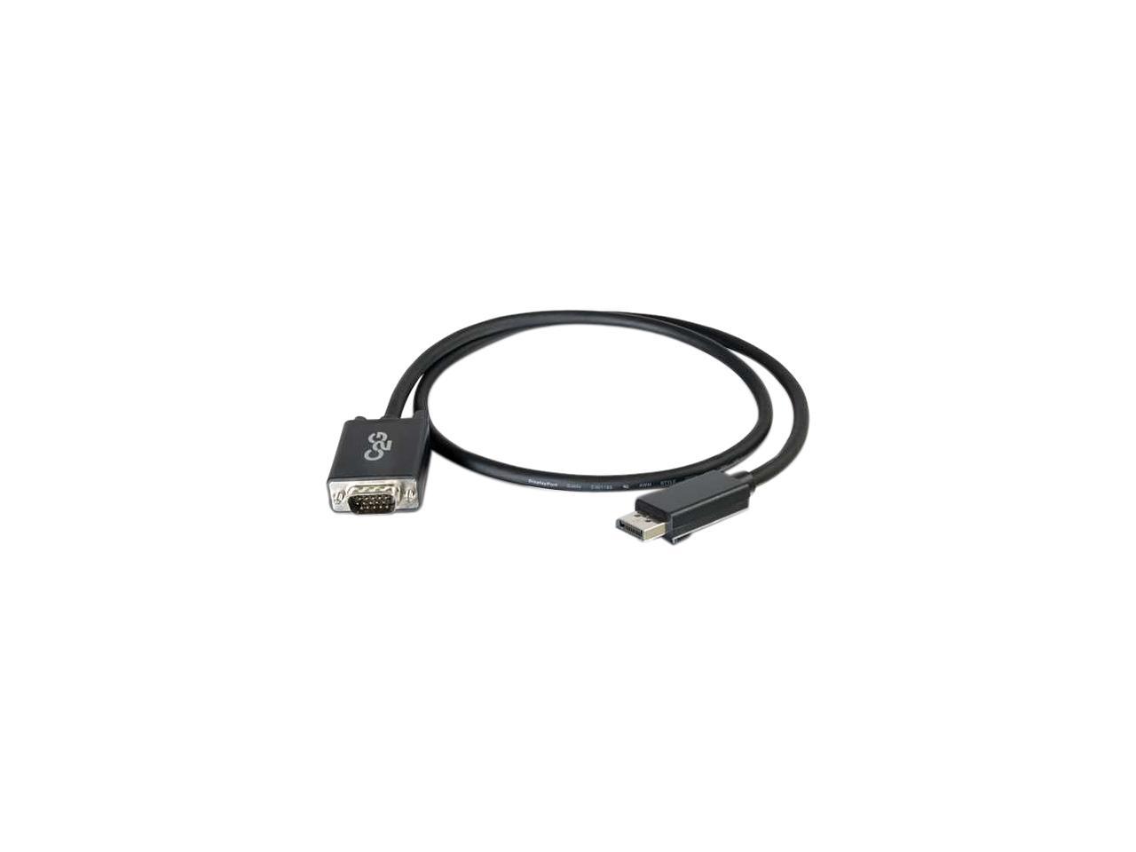 C2G 54331 DisplayPort Male to VGA Male Active Adapter Cable, TAA Compliant, Black (3 Feet, 0.91 Meters)