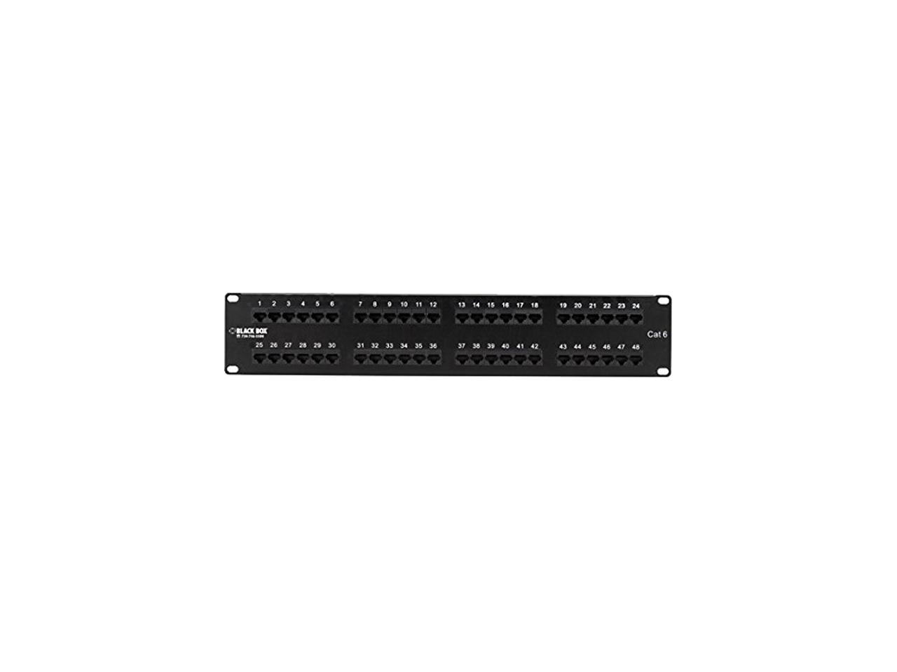 Black Box JPM648A CAT6 Patch Panel - 2U, Unshielded, 48-Port