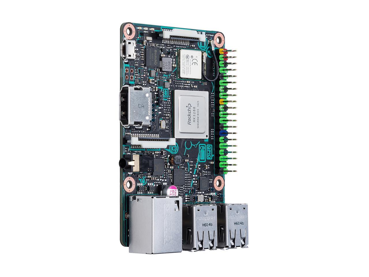 ASUS SBC Tinker Board RK3288 SoC 1.8 GHz Quad-Core CPU, 600 MHz Mali-T764 GPU, 2GB