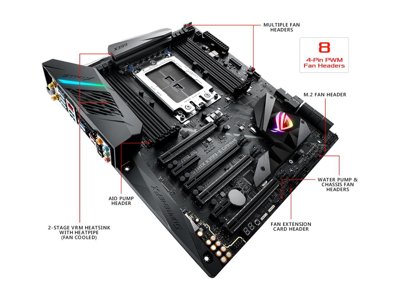 ASUS ROG Strix X399-E Gaming sTR4 AMD X399 SATA 6Gb/s USB 3.1 Extended ATX AMD Motherboard