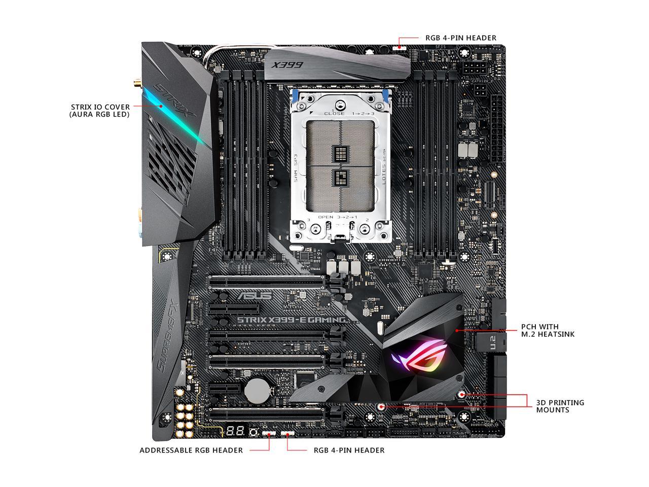 ASUS ROG Strix X399-E Gaming sTR4 AMD X399 SATA 6Gb/s USB 3.1 Extended ATX AMD Motherboard