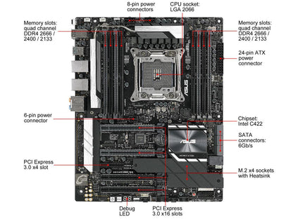 ASUS WS C422 PRO/SE ATX Server Motherboard Socket 2066