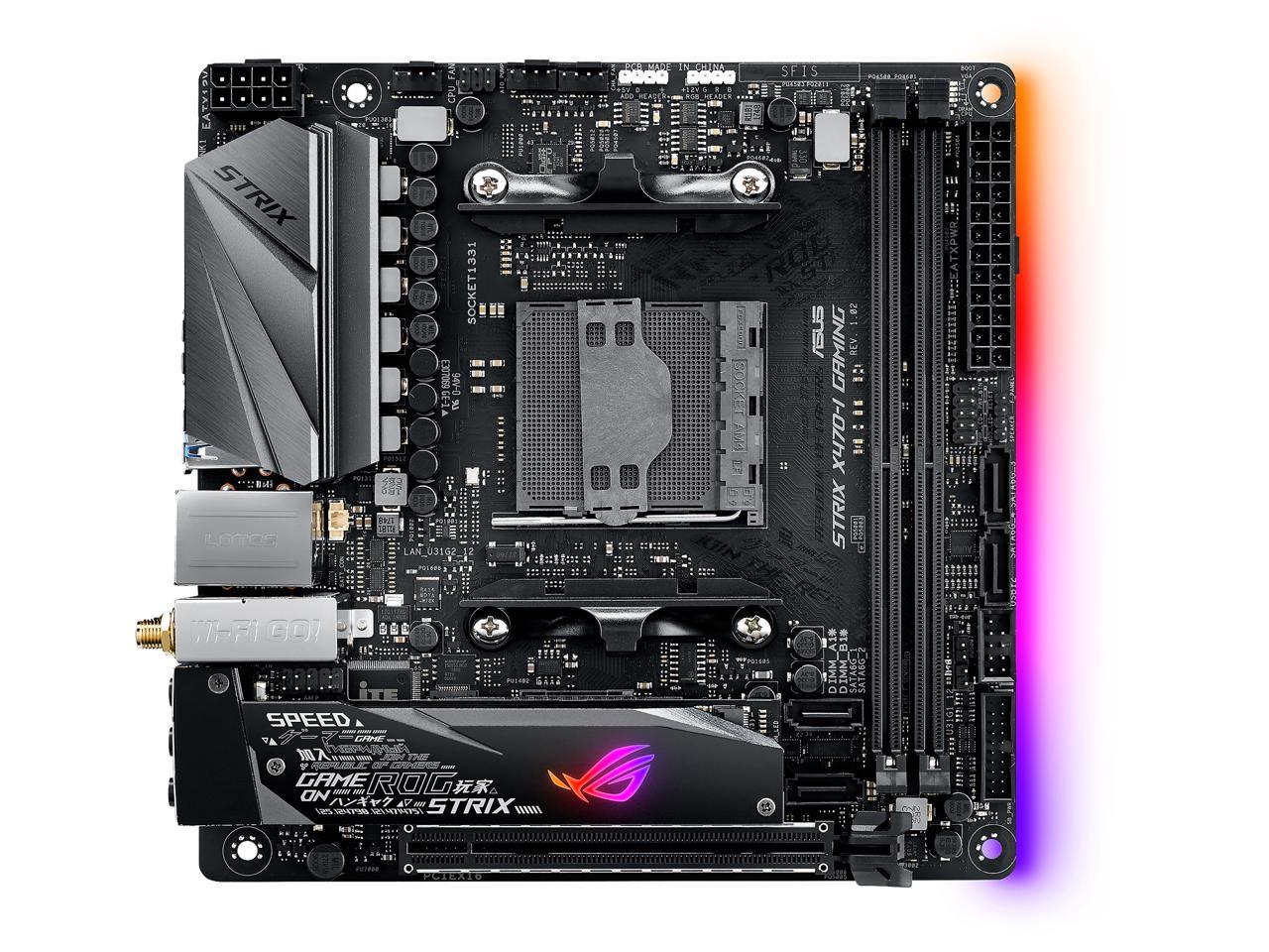 ASUS ROG Strix X470-I Gaming AM4 AMD X470 SATA 6Gb/s USB 3.1 HDMI Mini ITX AMD Motherboard