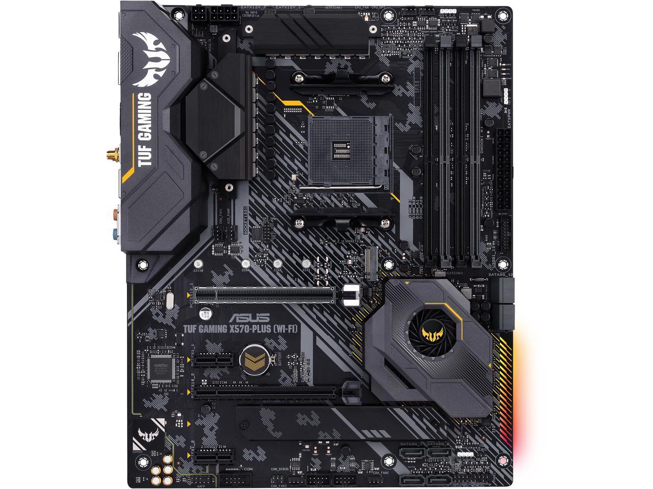 ASUS AM4 TUF Gaming X570-Plus (Wi-Fi) ATX Motherboard with PCIe 4.0, Dual M.2, 12+2 with Dr. MOS Power Stage, HDMI, DP, SATA 6Gb/s, USB 3.2 Gen 2 and Aura Sync RGB Lighting