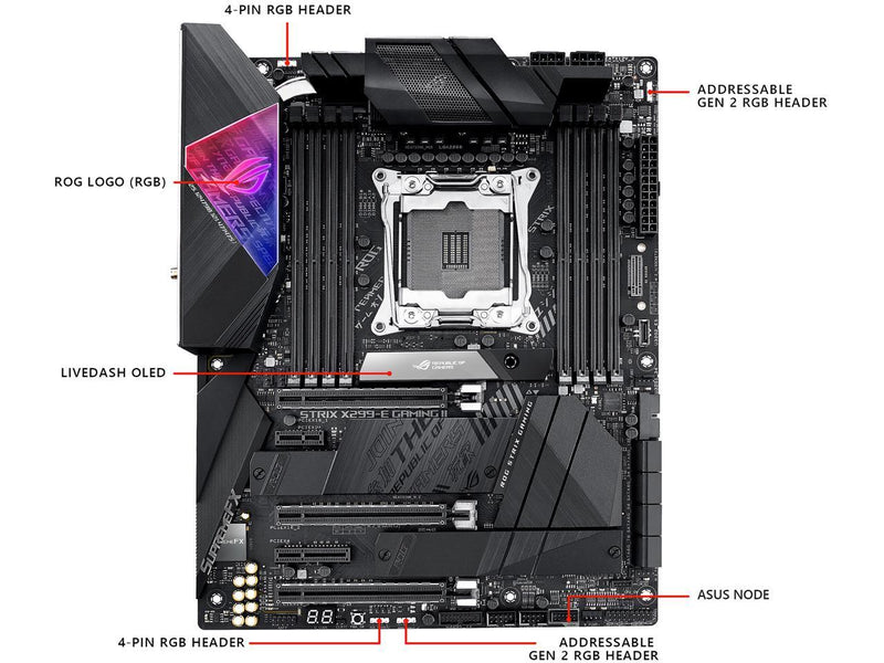 ASUS ROG Strix X299-E Gaming II LGA 2066 Intel X299 SATA 6Gb/s ATX Intel Motherboard