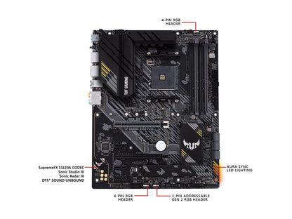 ASUS TUF GAMING B550-PLUS AMD AM4 (3rd Gen Ryzen) ATX Gaming Motherboard (PCIe 4.0, 2.5Gb LAN, HDMI 2.1, BIOS FlashBack, USB 3.2 Gen 2, Addressable Gen 2 RGB Header and AURA Sync)