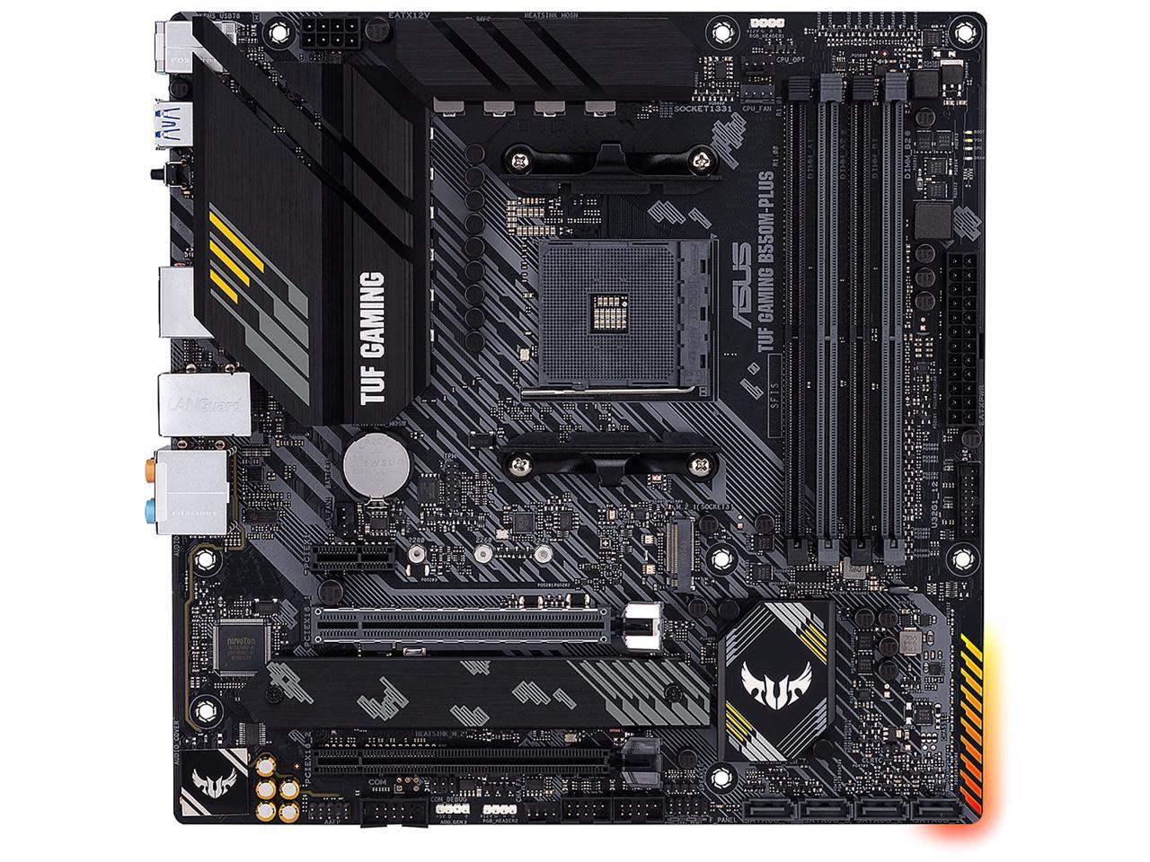 ASUS TUF GAMING B550M-PLUS AMD AM4 (3rd Gen Ryzen) Micro ATX Gaming Motherboard (PCIe 4.0, 2.5Gb LAN, BIOS FlashBack, HDMI 2.1, USB 3.2 Gen 2, Addressable Gen 2 RGB Header and AURA Sync)