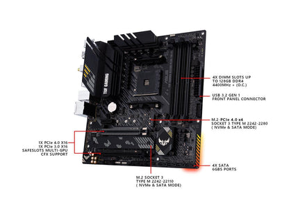 ASUS TUF GAMING B550M-PLUS AMD AM4 (3rd Gen Ryzen) Micro ATX Gaming Motherboard (PCIe 4.0, 2.5Gb LAN, BIOS FlashBack, HDMI 2.1, USB 3.2 Gen 2, Addressable Gen 2 RGB Header and AURA Sync)