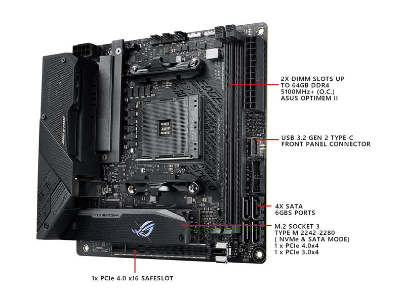 ASUS ROG STRIX B550-I GAMING AM4 AMD B550 SATA 6Gb/s Mini ITX AMD Motherboard