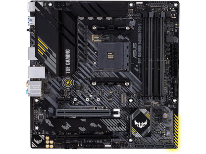 ASUS TUF GAMING B450M-PRO S AMD AM4 (3rd Gen Ryzen) Micro ATX Gaming Motherboard (8+2 DrMOS Power Stages, 2.5Gb LAN, BIOS FlashBack, AI Noise-Canceling Microphone, USB 3.2 Gen 2 Type-A and Type-C, HDMI, DP, and AURA Sync RGB)