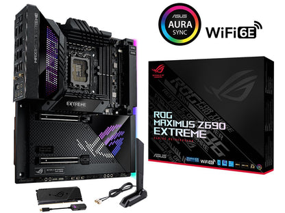 ASUS ROG Maximus Z690 Extreme (WiFi 6E) LGA 1700(Intel®12th&13th Gen) EATX gaming motherboard (PCIe 5.0, DDR5,24+1 105A power stages,5x M.2,1xPCIe 5.0 M.2,10Gb&2.5Gb LAN,2xThunderbolt 4 onboard, AniMe Matrix LED.)