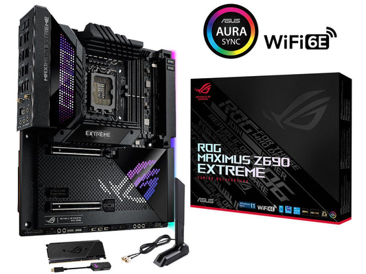 ASUS ROG Maximus Z690 Extreme (WiFi 6E) LGA 1700(Intel®12th&13th Gen) EATX gaming motherboard (PCIe 5.0, DDR5,24+1 105A power stages,5x M.2,1xPCIe 5.0 M.2,10Gb&2.5Gb LAN,2xThunderbolt 4 onboard, AniMe Matrix LED.)