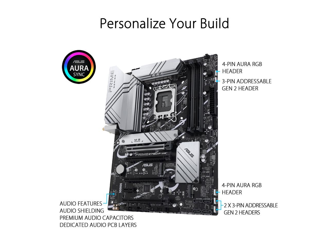 ASUS Prime Z790-P WiFi LGA 1700 (Intel 13th&12th Gen) ATX Motherboard (PCIe 5.0, DDR5, 14+1 Power Stages, 3x M.2, WiFi 6, Bluetooth v5.2, 2.5Gb LAN, Front Panel USB 3.2 Gen 2 Type-C, Thunderbolt 4 (USB4) Support, Arua Sync)