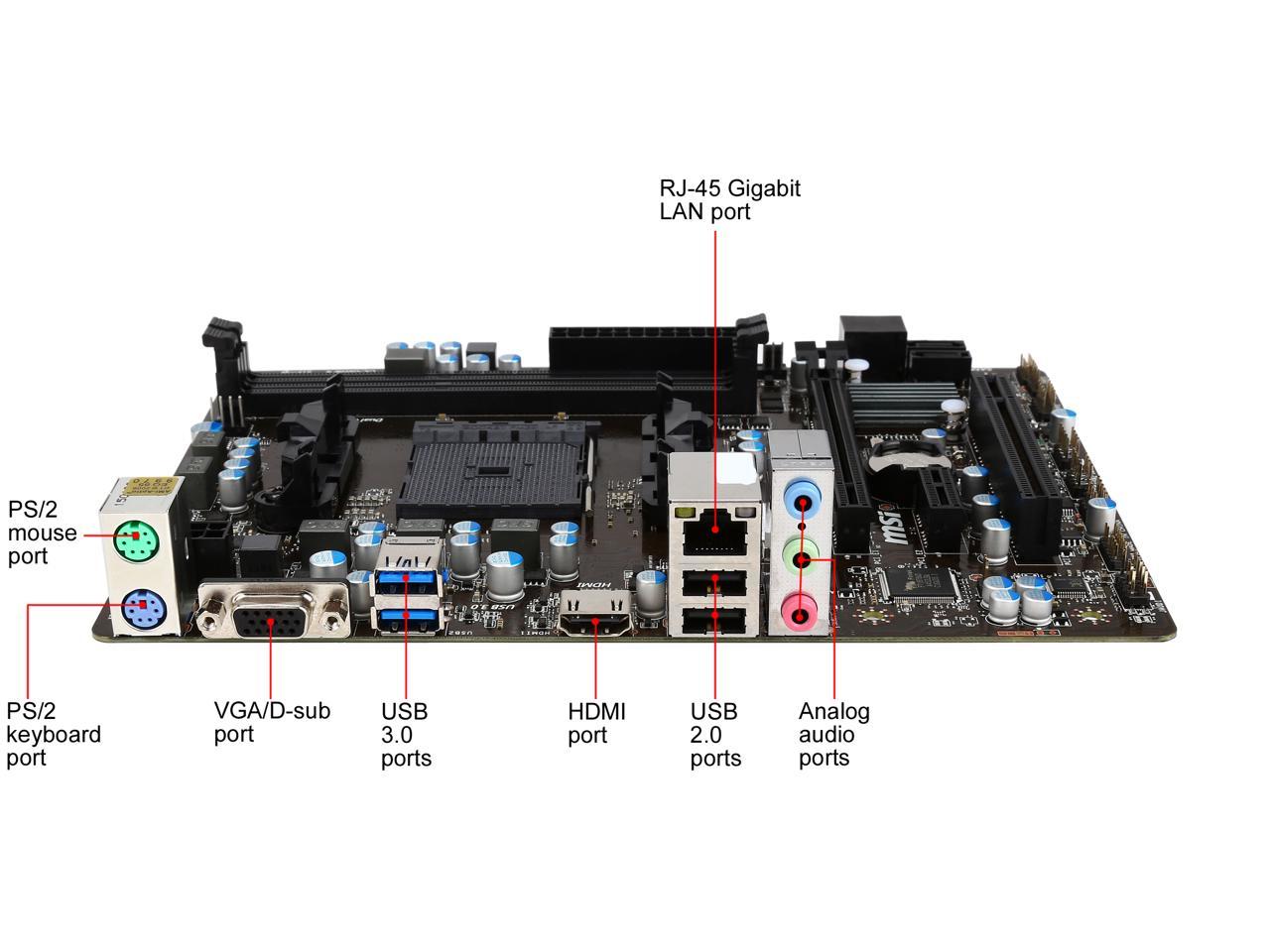 MSI A68HM-E33 V2 FM2+ AMD A68H SATA 6Gb/s USB 3.0 HDMI Micro ATX AMD Motherboard