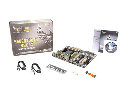 ASUS Sabertooth 990FX AM3+ AMD 990FX + SB950 SATA 6Gb/s USB 3.0 ATX AMD Motherboard with UEFI BIOS