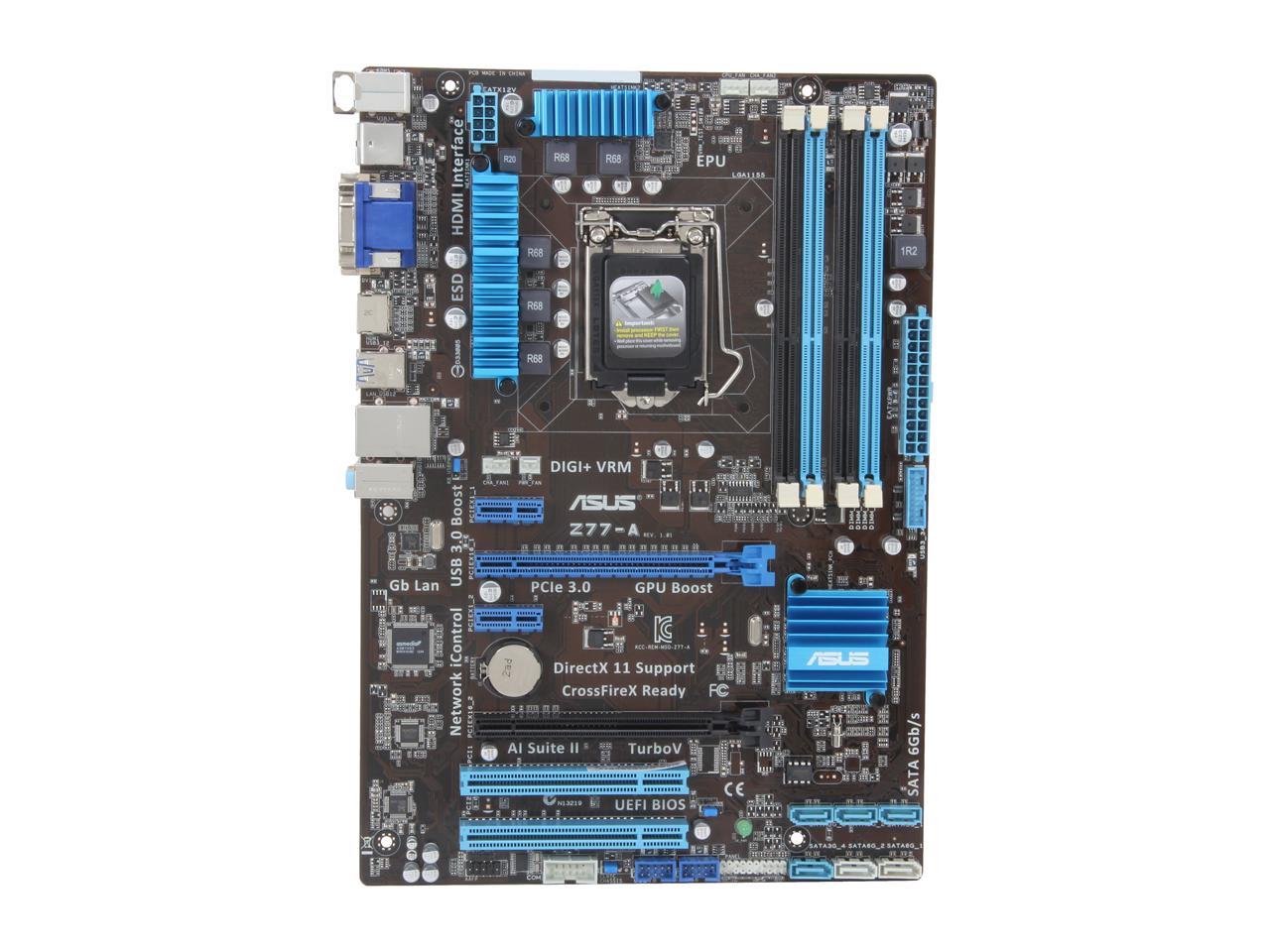 ASUS Z77-A LGA 1155 Intel Z77 HDMI SATA 6Gb/s USB 3.0 ATX Intel Motherboard