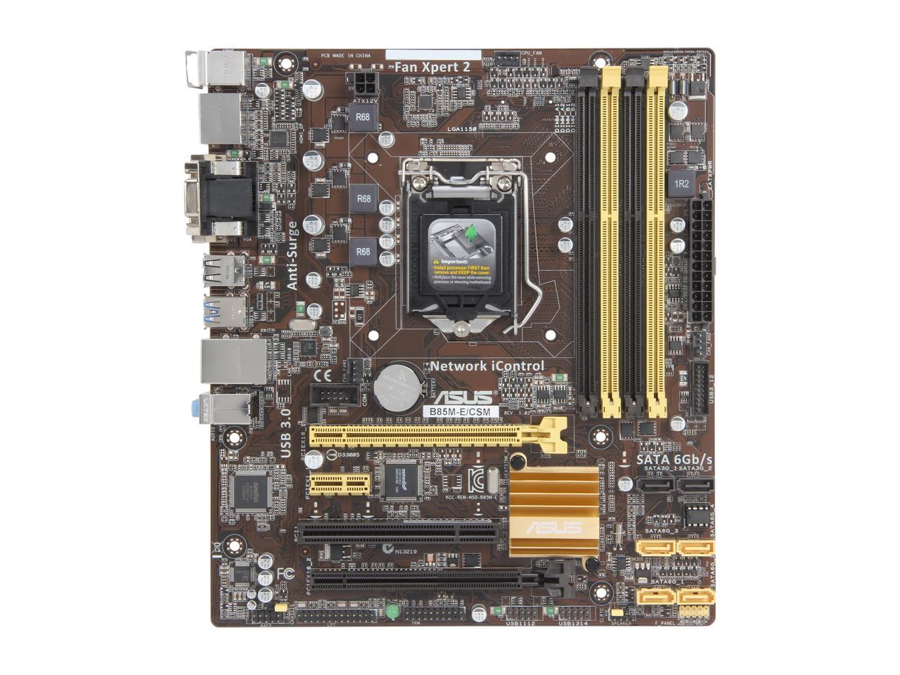 ASUS B85M-E/CSM LGA 1150 Intel B85 HDMI SATA 6Gb/s USB 3.0 Micro ATX Intel Motherboard