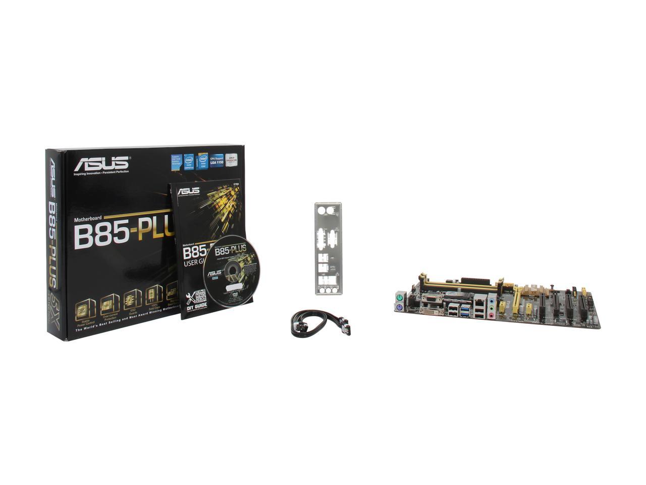 ASUS B85-PLUS LGA 1150 Intel B85 SATA 6Gb/s USB 3.0 ATX Intel Motherboard with UEFI BIOS