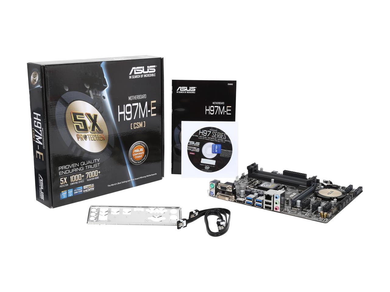 ASUS H97M-E/CSM LGA 1150 Intel H97 HDMI SATA 6Gb/s USB 3.0 Micro ATX Intel Motherboard