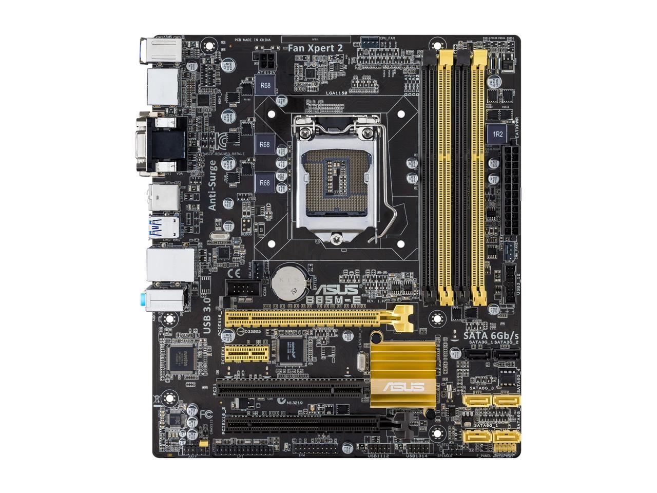 ASUS B85M-E LGA 1150 Intel B85 Express USB 3.0 Intel Motherboard