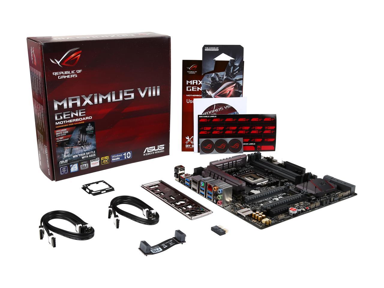 ASUS ROG MAXIMUS VIII GENE LGA 1151 Intel Z170 HDMI SATA 6Gb/s USB 3.1 Micro ATX Intel Gaming Motherboard
