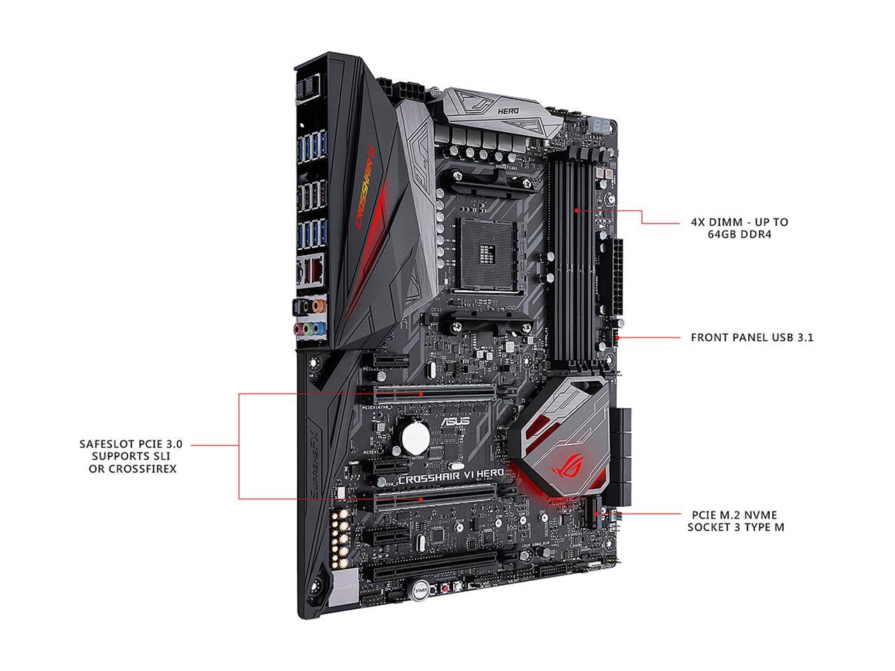 ASUS ROG Crosshair VI Hero AM4 AMD X370 SATA 6Gb/s USB 3.1 ATX AMD Motherboard