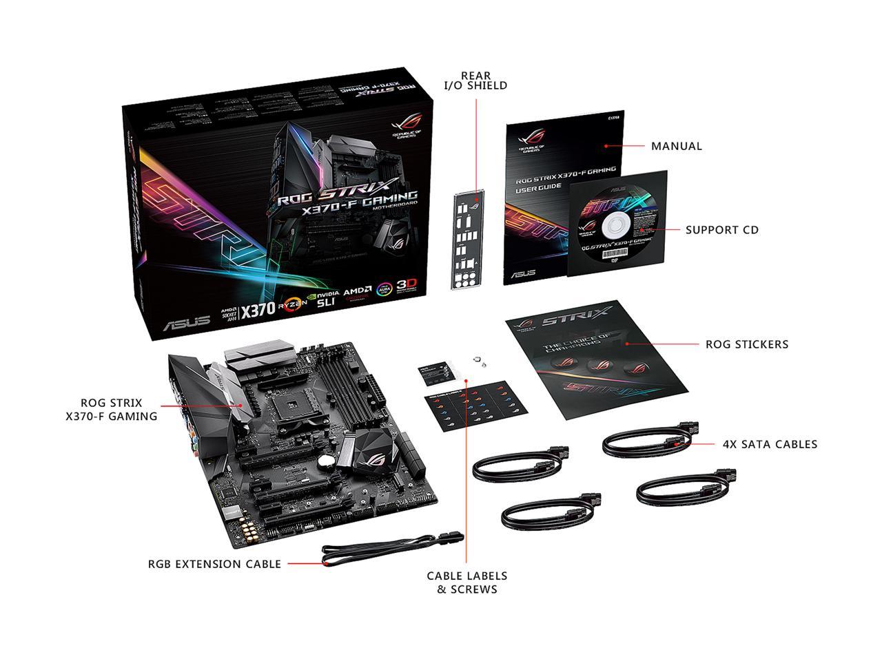 ASUS ROG STRIX X370-F GAMING AM4 AMD X370 SATA 6Gb/s ATX AMD Motherboard