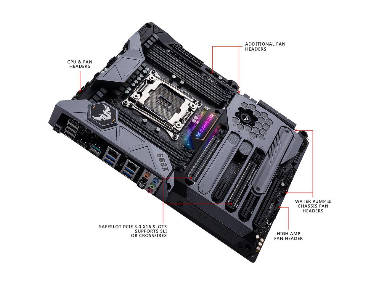 ASUS TUF X299 MARK I LGA2066 DDR4 M.2 USB 3.1 DUAL LAN X299 ATX Motherboard for Intel Core i9 and i7 X-Series Processors