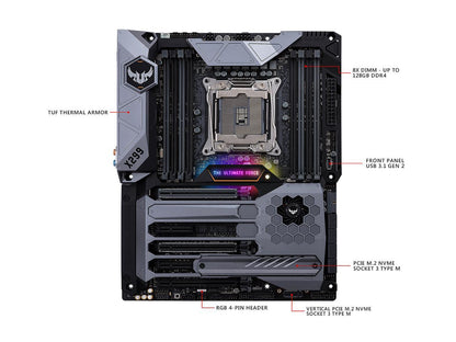 ASUS TUF X299 MARK I LGA2066 DDR4 M.2 USB 3.1 DUAL LAN X299 ATX Motherboard for Intel Core i9 and i7 X-Series Processors