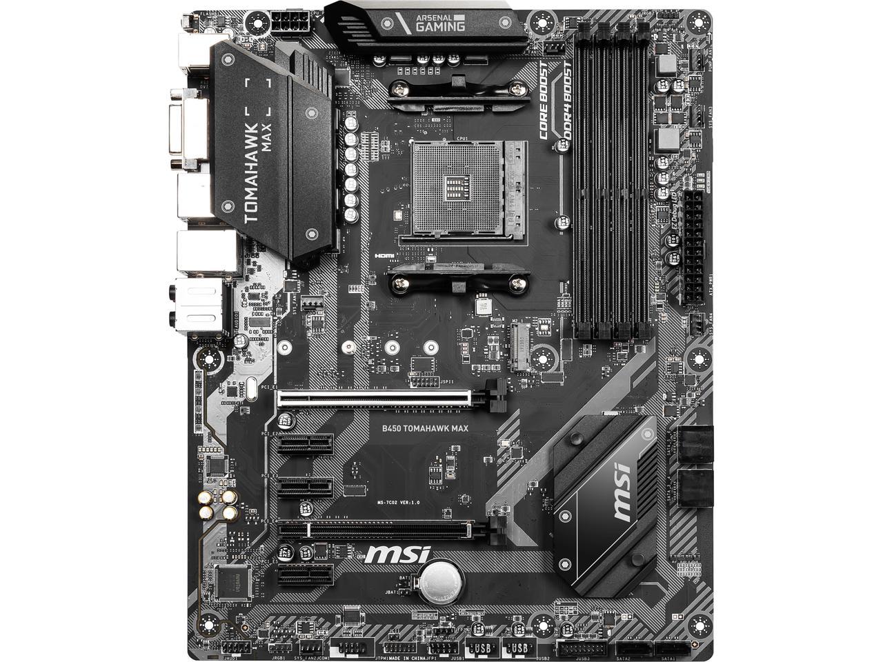 MSI B450 TOMAHAWK MAX AM4 AMD B450 SATA 6Gb/s ATX AMD Motherboard