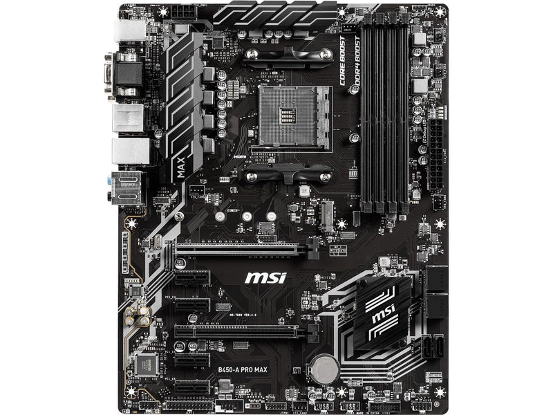 MSI PRO B450-A PRO MAX AM4 AMD B450 SATA 6Gb/s ATX AMD Motherboard