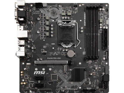 MSI PRO B365M PRO-VDH LGA 1151 (300 Series) Intel B365 SATA 6Gb/s Micro ATX Intel Motherboard