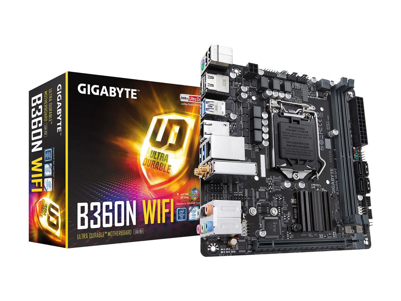 GIGABYTE B360N WIFI LGA 1151 (300 Series) Intel B360 HDMI SATA 6Gb/s USB 3.1 Mini ITX Intel Motherboard