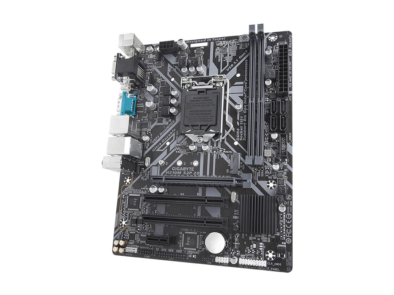 GIGABYTE H310M S2P 2.0 LGA 1151 Intel H310 SATA USB 3.1 Micro-ATX Motherboard