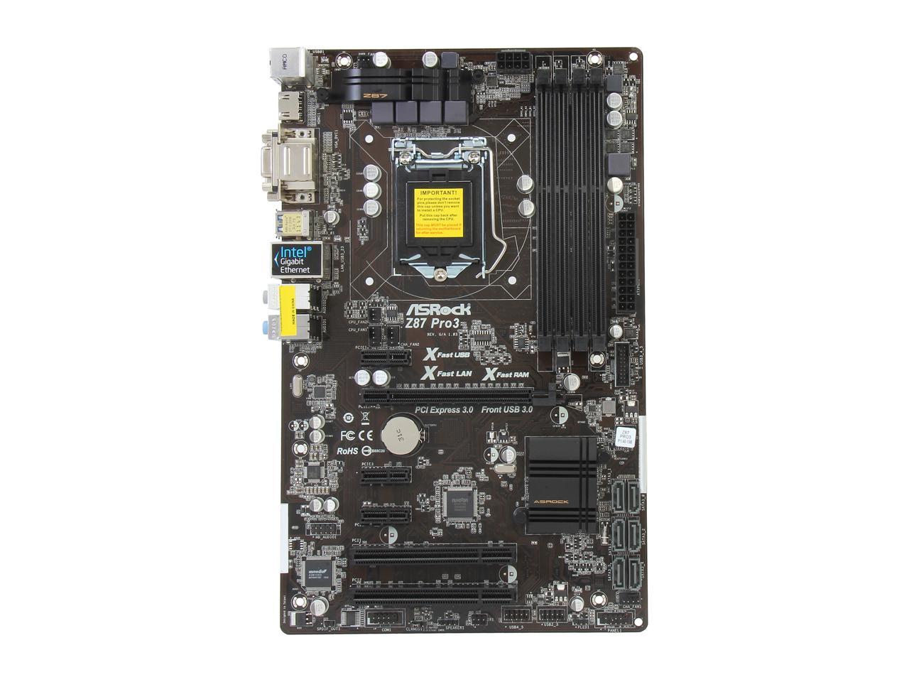 ASRock Z87 PRO3 LGA 1150 Intel Z87 HDMI SATA 6Gb/s USB 3.0 ATX Intel Motherboard