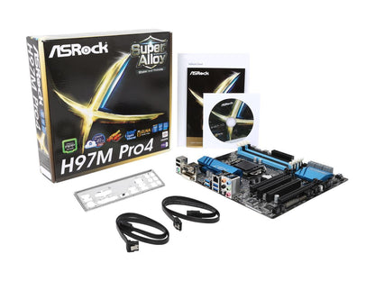 ASRock H97M Pro4 LGA 1150 Intel H97 HDMI SATA 6Gb/s USB 3.0 Micro ATX Intel Motherboard