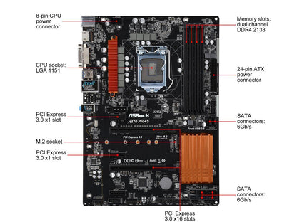 ASRock H170 Pro4S LGA 1151 Intel H170 HDMI SATA 6Gb/s USB 3.0 ATX Intel Motherboard