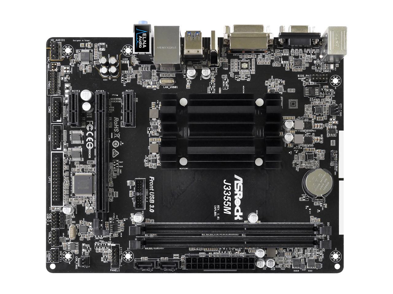 ASRock J3355M Intel Dual-Core Processor J3355 (up to 2.5GHz) Micro ATX Motherboard / CPU Combo