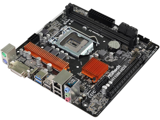ASRock H110M-HDS R3.0 LGA 1151 Intel H110 HDMI SATA 6Gb/s USB 3.0 Micro ATX Motherboards - Intel
