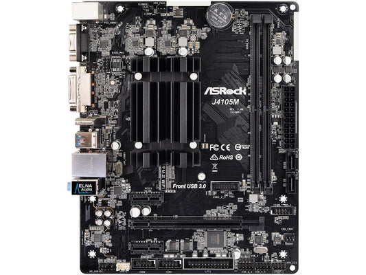 ASRock J4105M Intel Celeron Quad-Core Processor J4105 (up to 2.5 GHz) Micro ATX Motherboard / CPU Combo