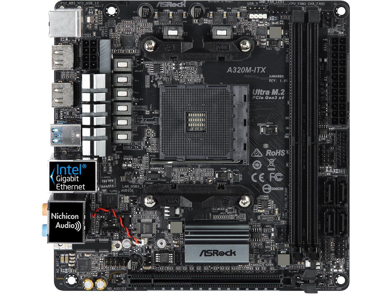 ASRock A320M-ITX AM4 AMD Promontory A320 SATA 6Gb/s USB 3.1 HDMI Mini ITX AMD Motherboard
