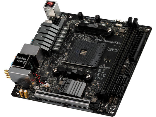 ASRock Fatal1ty B450 GAMING-ITX/AC AM4 AMD Promontory B450 SATA 6Gb/s USB 3.1 HDMI Mini ITX AMD Motherboard