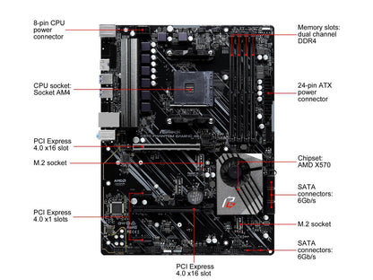 ASRock X570 Phantom Gaming 4S AM4 AMD X570 SATA 6Gb/s ATX AMD Motherboard