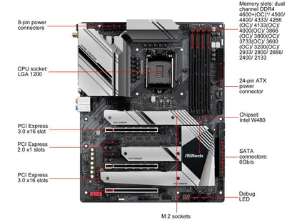 ASRock W480 CREATOR LGA 1200 Intel W480 SATA 6Gb/s ATX Intel Motherboard