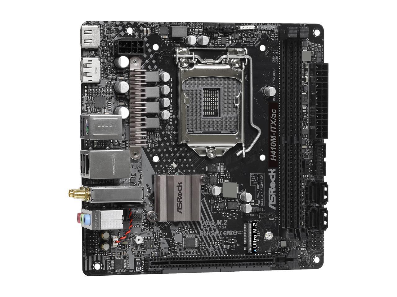 ASRock H410M-ITX/AC LGA 1200 Intel H410 SATA 6Gb/s Mini ITX Intel Motherboard