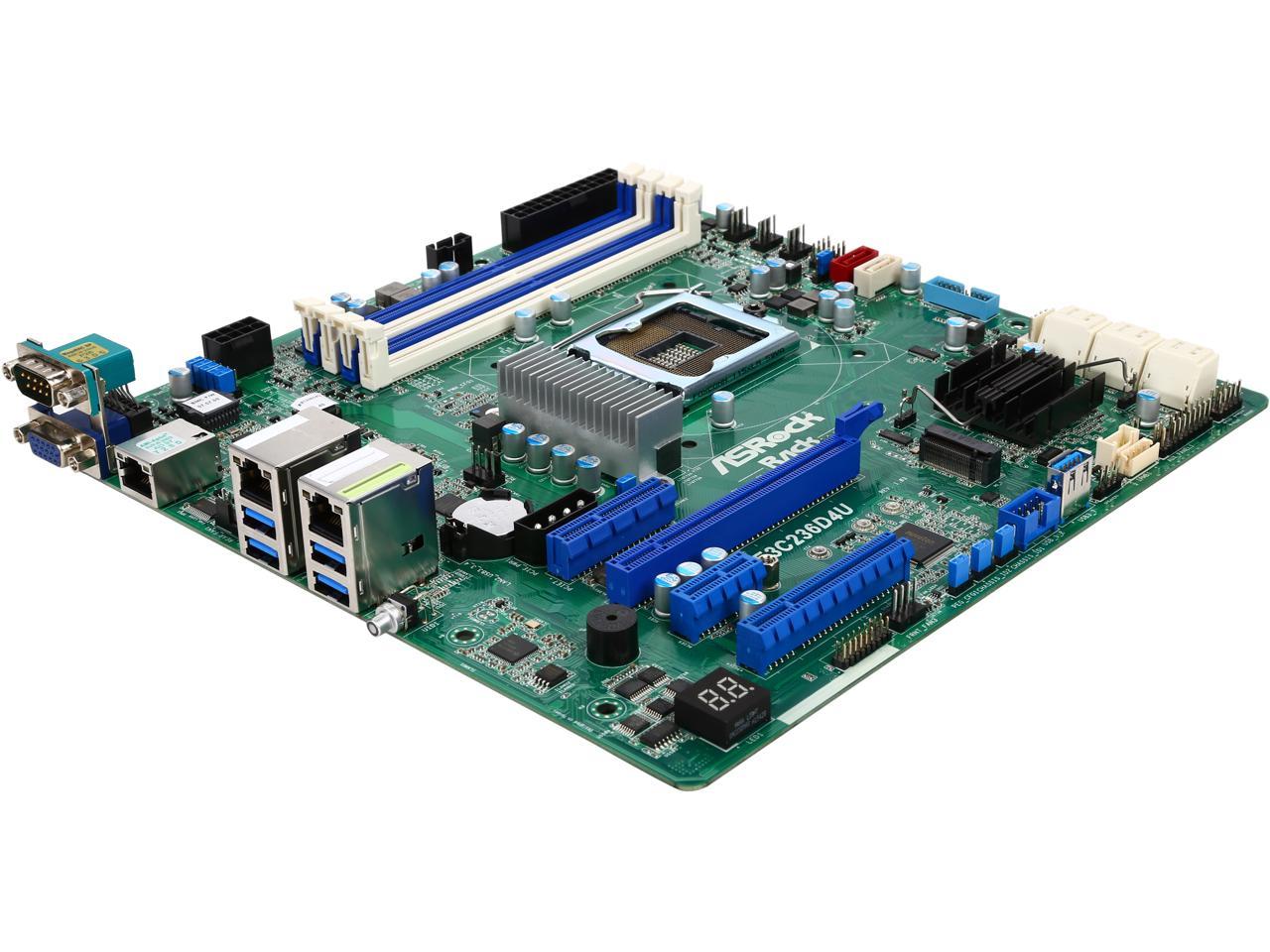 ASRock E3C236D4U Micro ATX Server Motherboard LGA1151 Intel C236