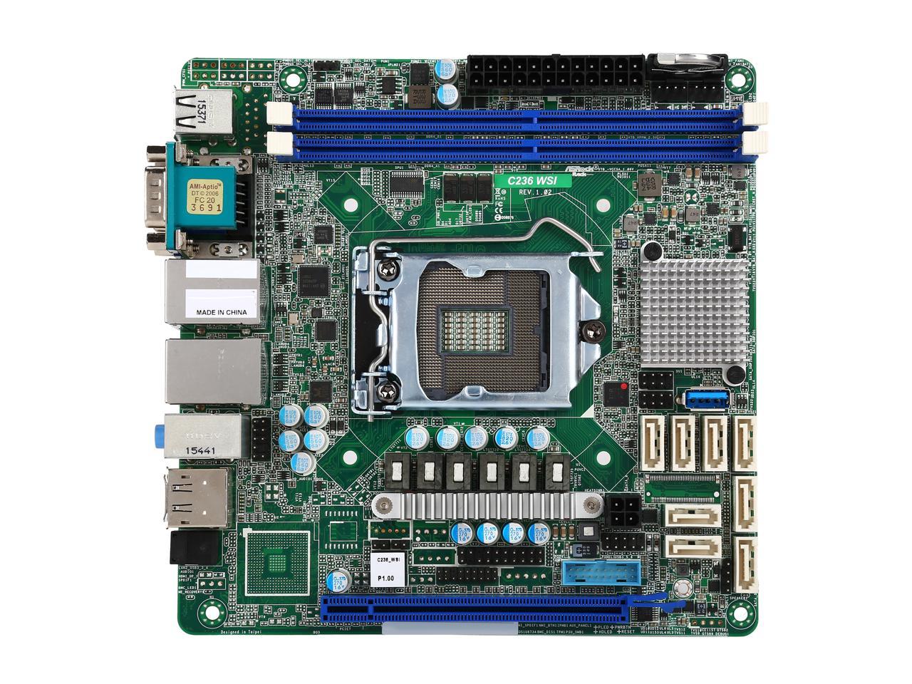 ASRock C236 WSI Mini ITX Server Motherboard LGA 1151 Intel C236