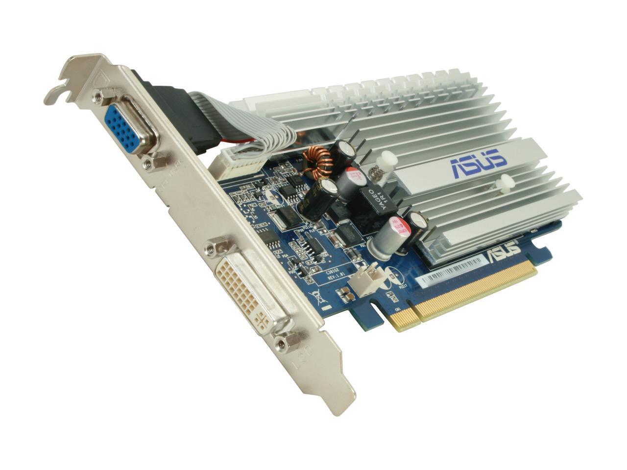 ASUS GeForce 8400 GS DirectX 10 EN8400GS Silent/P/512M 512MB 64-Bit DDR2 PCI Express 2.0 x16 HDCP Ready Video Card