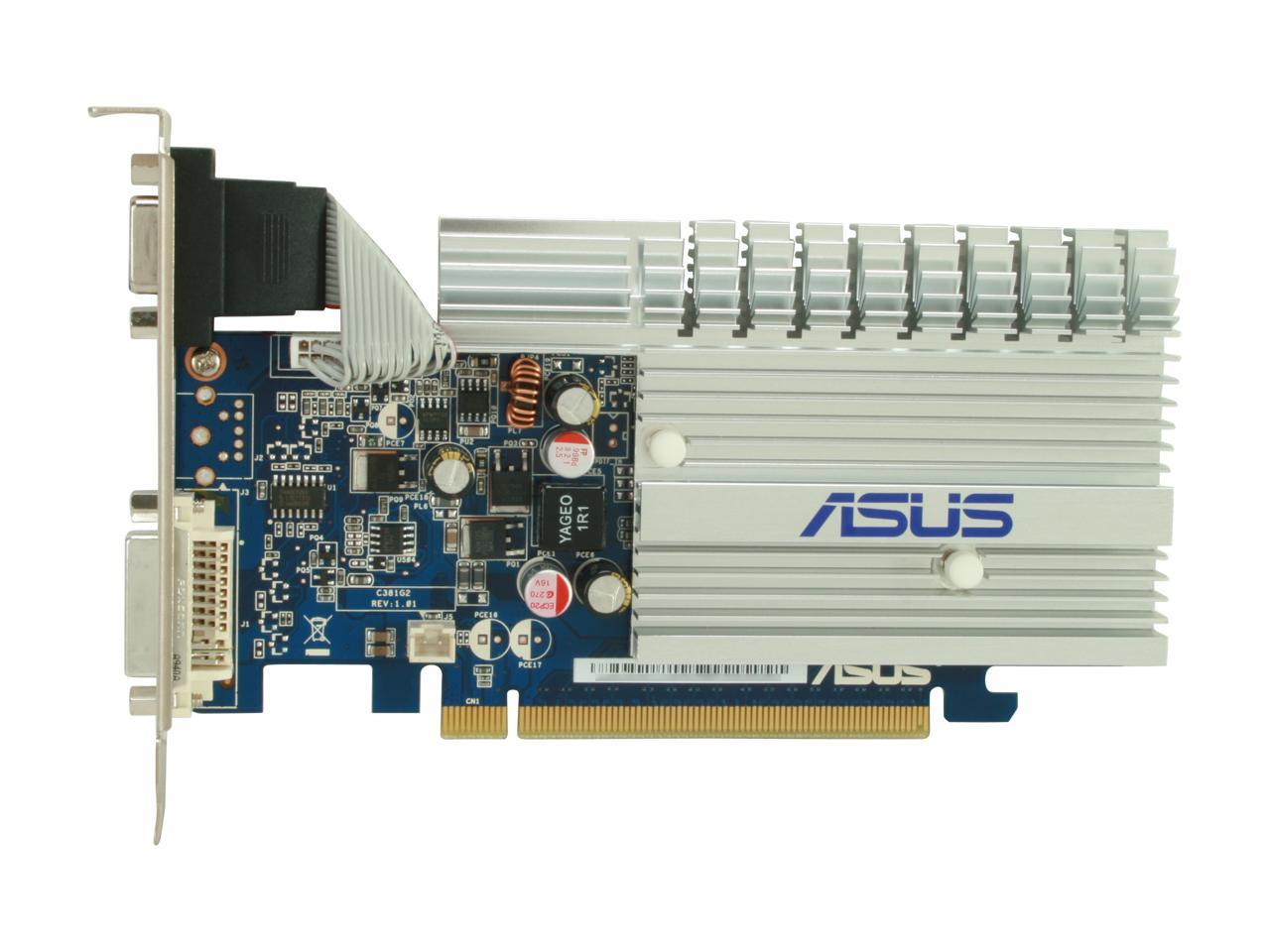 ASUS GeForce 8400 GS DirectX 10 EN8400GS Silent/P/512M 512MB 64-Bit DDR2 PCI Express 2.0 x16 HDCP Ready Video Card