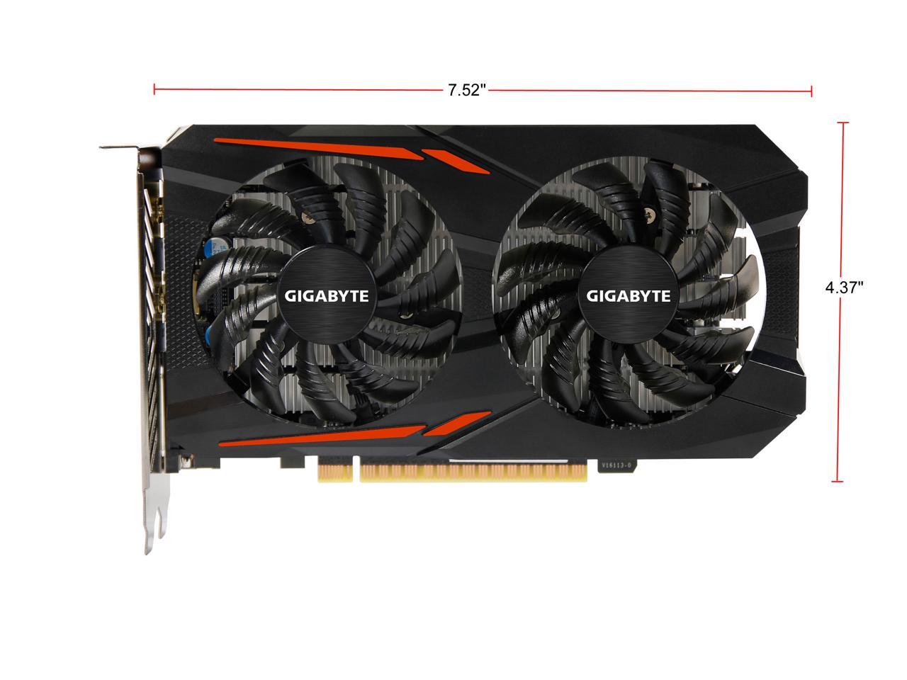 GIGABYTE GeForce GTX 1050 Ti DirectX 12 GV-N105TOC-4GD 4GB 128-Bit GDDR5 PCI Express 3.0 x16 ATX Video Cards